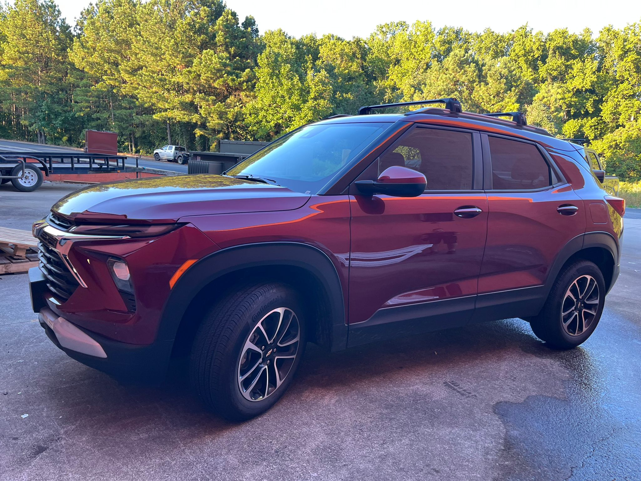 Für Chevrolet Trailblazer 2021-Up Dachträgersystem, Aluminium-Querstange, Metallhalterung, bündige Schiene, Schwarz