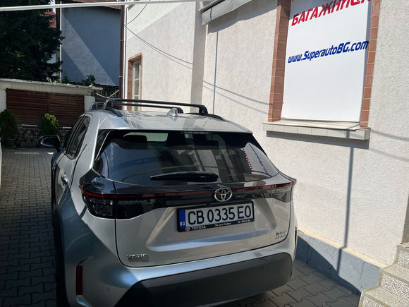 For Toyota Yaris Cross 2024- Up Roof Rack Cross Bars Flush Rail Alu Black