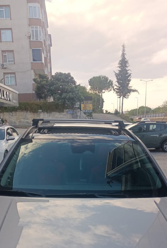 Für Hyundai Kona 2017-Up Dachträgersystem, Aluminium-Querstange, Metallhalterung, abschließbar, Schwarz