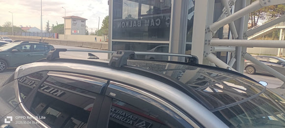 Für Hyundai Kona 2017-Up Dachträgersystem, Aluminium-Querstange, Metallhalterung, abschließbar, Schwarz