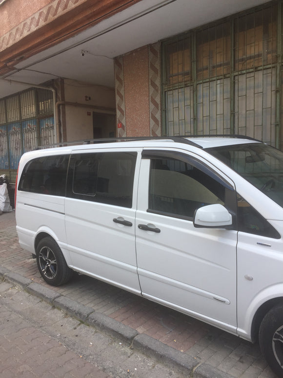 For Mercedes Vito W638 SWB 1996-2003 Roof Side Rails Alu Silver