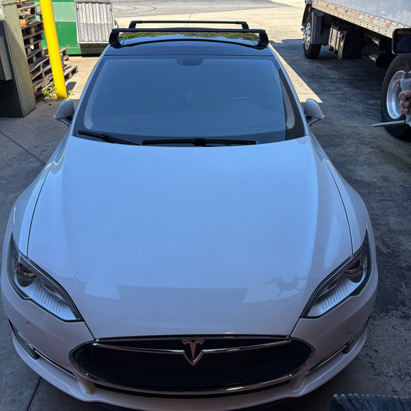 For Tesla Model S (2012-2016) Roof Rack Cross Bars, Fix Point, Black