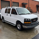 GMC Savana Van Roof Rack Cross Bars 1500 2500 3500 1996-Up – 3Qty T-Slot Aluminum Bars (Black), Rain Gutter Mount, No Drilling, 4 Load Stops, for Work & Recreation-9