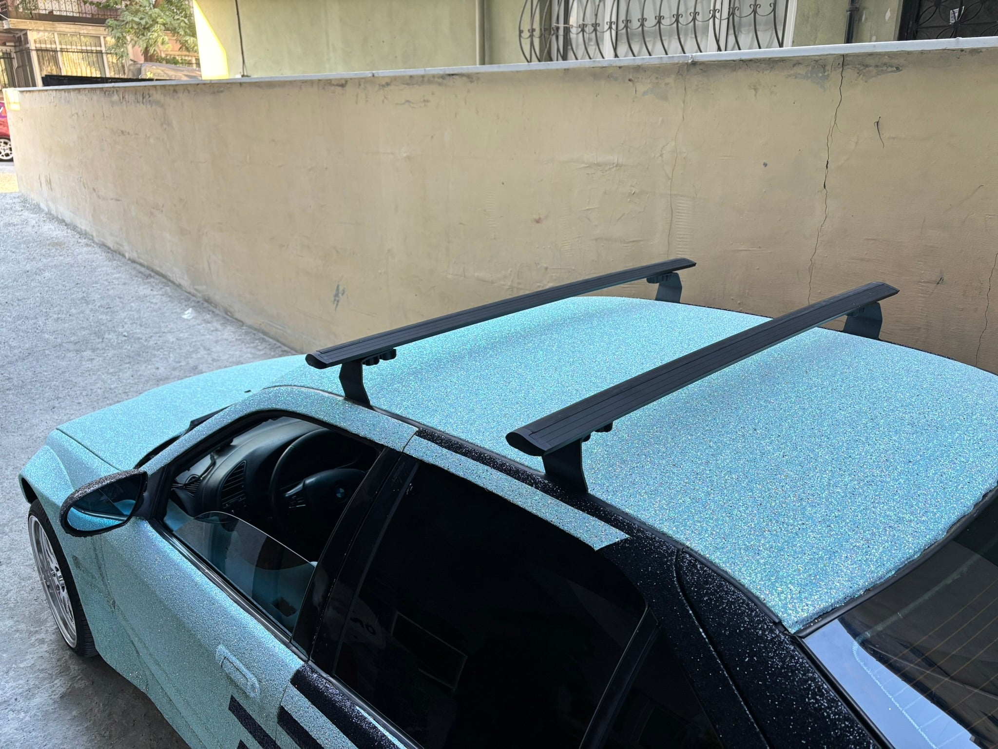 For Bmw 3 Sedan E36 1991-1998 Roof Rack Cross Bars Fix Point Alu Black