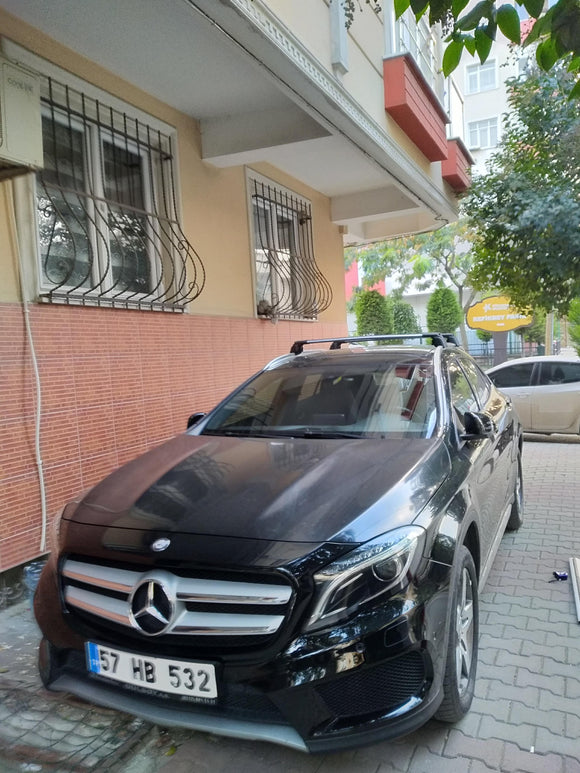 Für Mercedes GLA-Klasse 2014–2020, Dachträgersystem, Träger, Querträger, Aluminium, abschließbar, hochwertige Metallhalterung, Schwarz