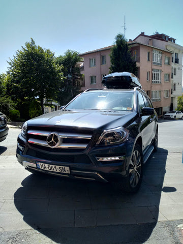 For Mercedes GLS X166 2012-2019 Roof Rack Cross Bars Raised Rail Black - 0