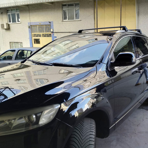 Für Audi Q7 2005–2015, Dachträger, Dachträgersystem, Aluminium-Querstange, Metallhalterung, bündige Schienen, Silber