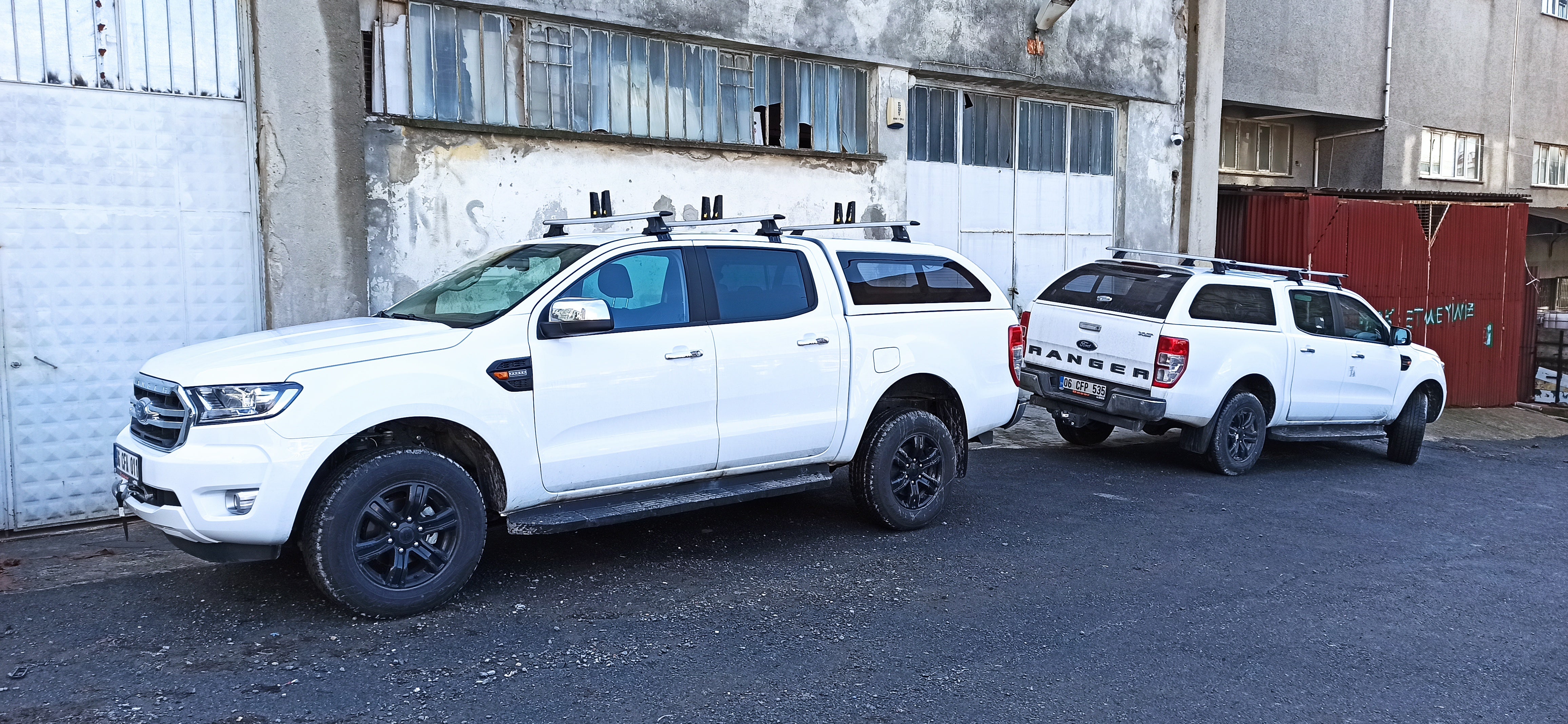 Für Ford Ranger (T6) 2011–2019 Dachträgersystem, Aluminium-Querstange, Metallhalterung, abschließbar, Silber