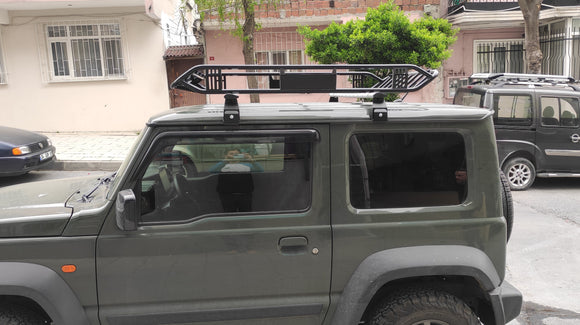 For Suzuki Jimny 2018-2025 Roof Basket Cargo Carrier Black