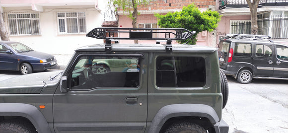 For Suzuki Jimny 2018-2025 Roof Basket Cargo Carrier Black