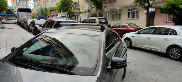 333. Kompatibel mit abschließbaren Aluminium-Dachträgern für Fahrzeuge mit Standarddach Toros Pro 3 Silver