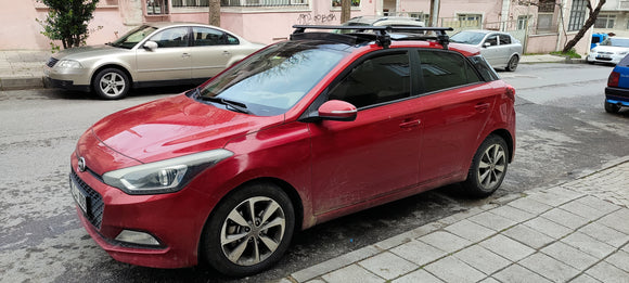 For Hyundai i20 2020-2025 Roof Rack Cross Bars Normal Roof Alu Black