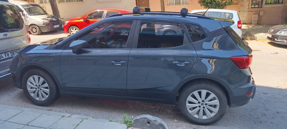 For Seat Arona 2017-2025 Roof Rack System, Aluminium Cross Bar, Metal Bracket, Flush Rail, Silver