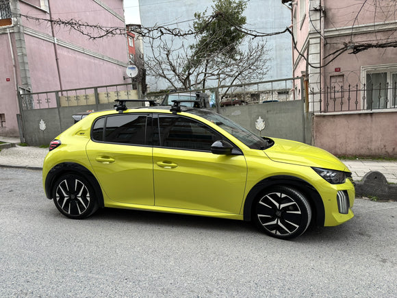 For Peugeot 208 2019-2026 Roof Rack System, Aluminium Cross Bar, Normal Roof, Silver