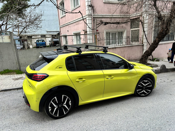 For Peugeot 208 2019-2026 Roof Rack System, Aluminium Cross Bar, Normal Roof, Silver