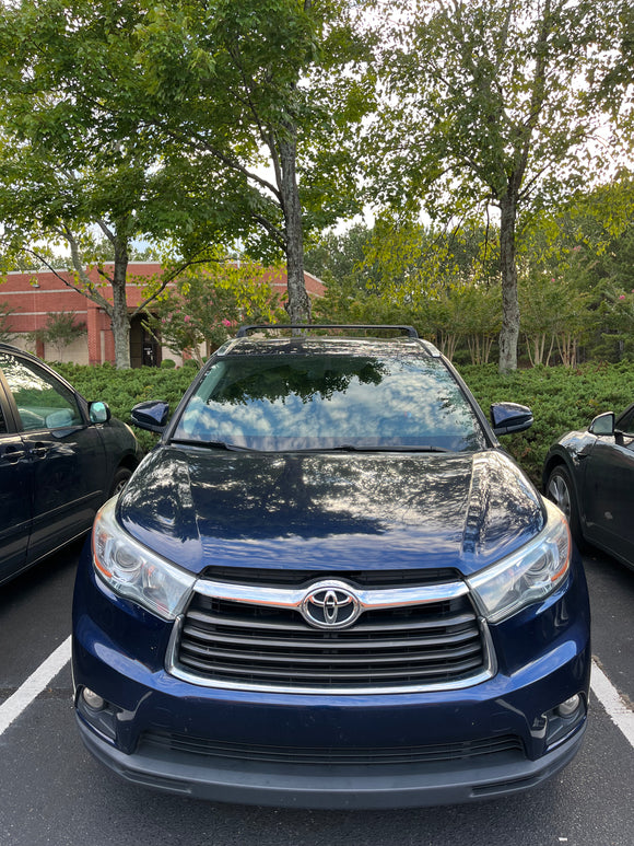 Für Toyota Highlander 2014–19 Dachträger, Querträger, Metallhalterung, bündige Schiene, Alu, Silber