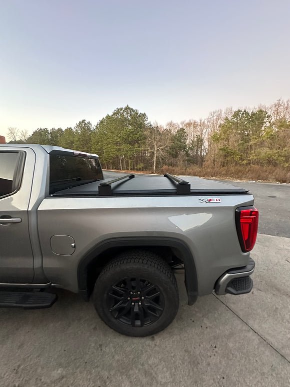For Ford F-150 Bed Rack Cross Bars Fits For Open-Bed and Roll-Up Tonneau Covers Black