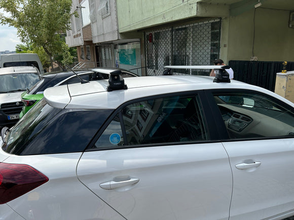 For Hyundai i20 (2014-2020) Roof Rack Cross Bars Fix Point Pro 6 Alu Silver