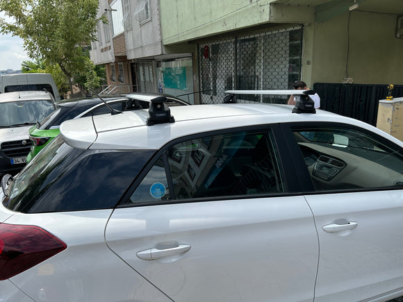 For Hyundai i20 (2014-2020) Roof Rack Cross Bars Fix Point Pro 6 Alu Black