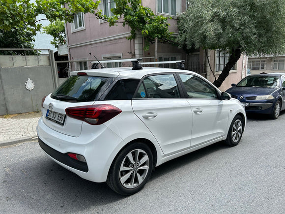 For Hyundai i20 (2014-2020) Roof Rack Cross Bars Fix Point Pro 6 Alu Silver