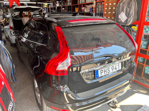 Für Volvo XC60 2008–17 Dachträger, Querträger, Metallhalterung, bündige Schiene, Alu, Schwarz