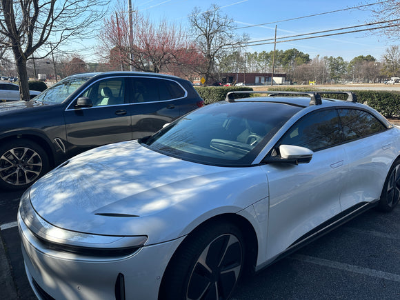 For Lucid Air 2020-2025 Roof Rack Cross Bars Fix Point Alu Silver