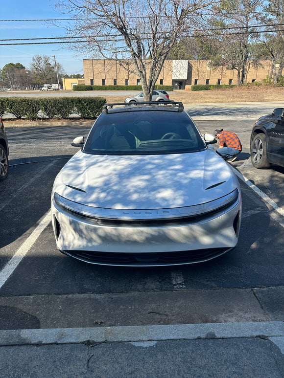 For Lucid Air 2020-2025 Roof Rack Cross Bars Fix Point Alu Silver