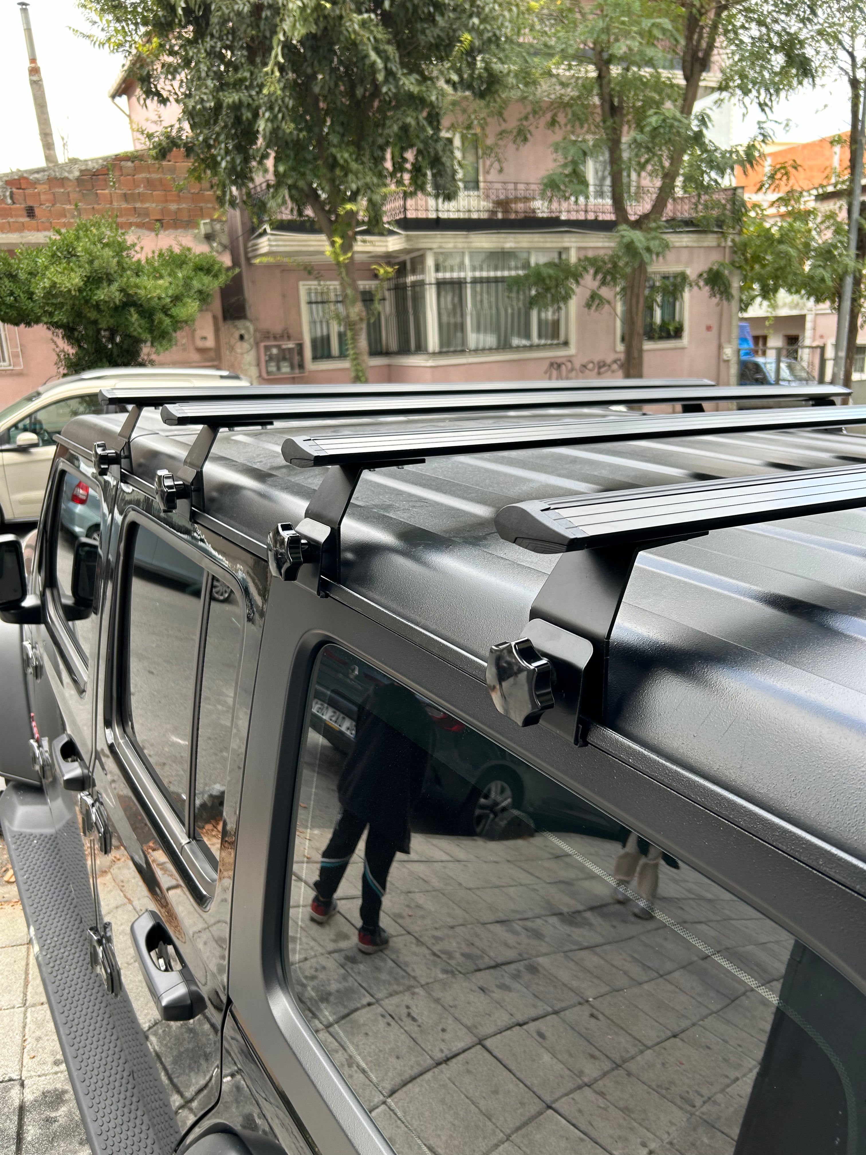 For Jeep Gladiator JT 2020-Up Roof Rack Cross Bars Rain Gutters Black