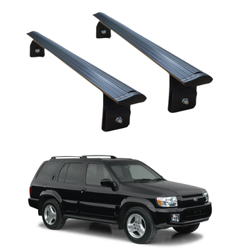 For Infiniti QX4 1997-2003 Roof Rack Cross Bars T Ray Slot Rail Black