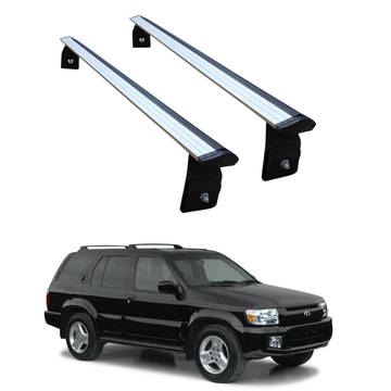 For Infiniti QX4 1997-2003 Roof Rack Cross Bars T Ray Slot Rail Silver