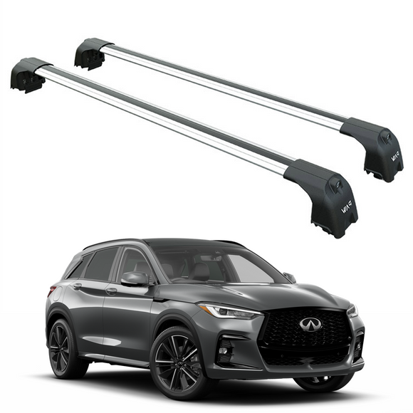 For Infiniti QX50 (J55X) 2017-2025 Roof Rack System, Aluminium Cross Bar, Silver