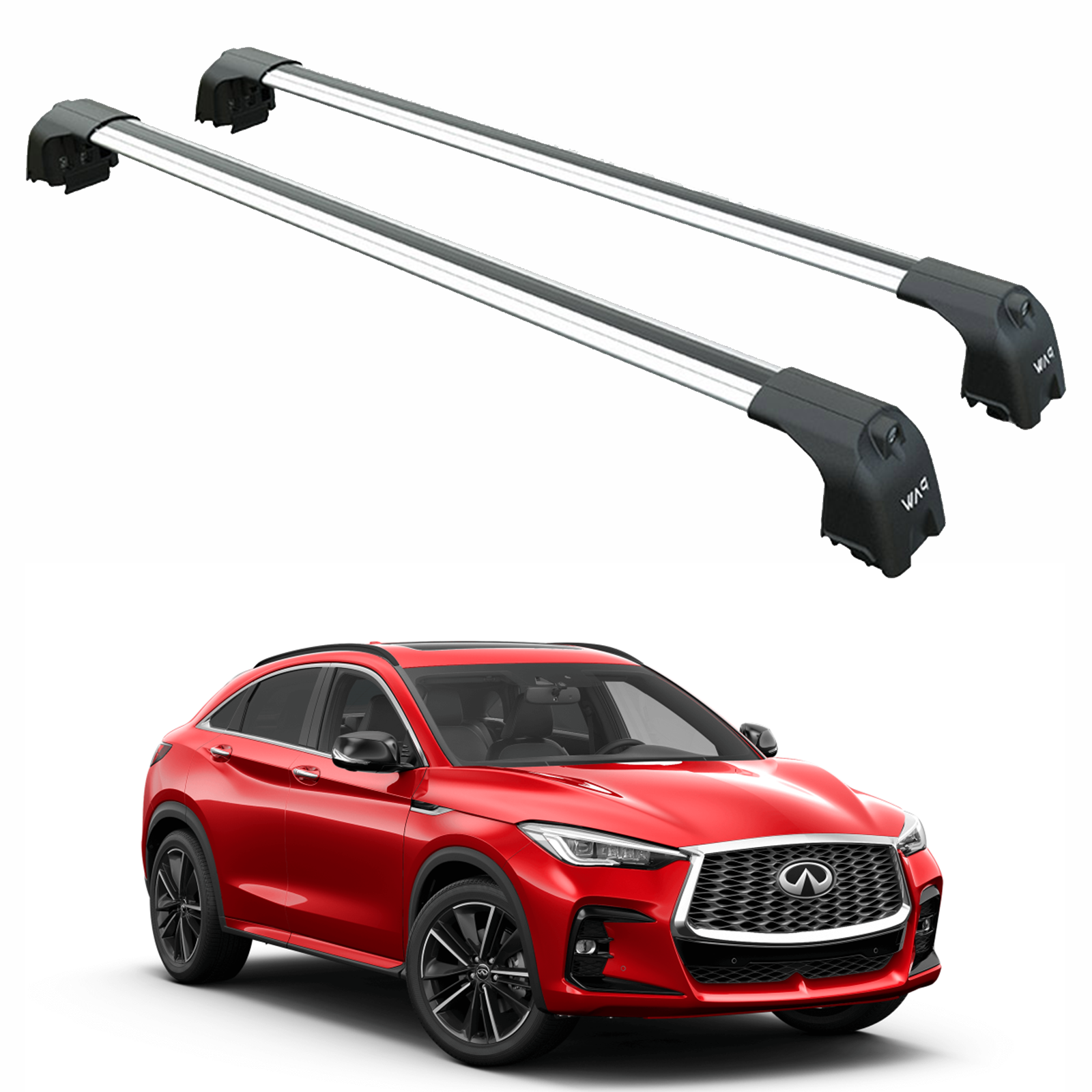 For İnfiniti QX55 Roof Rack System, Aluminium Cross Bar, Flush Rails, Silver