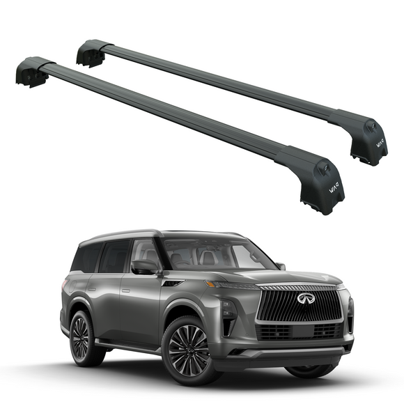 For Infiniti QX80 (2025- Up) Roof Rack System, Aluminium Cross Bar, Black