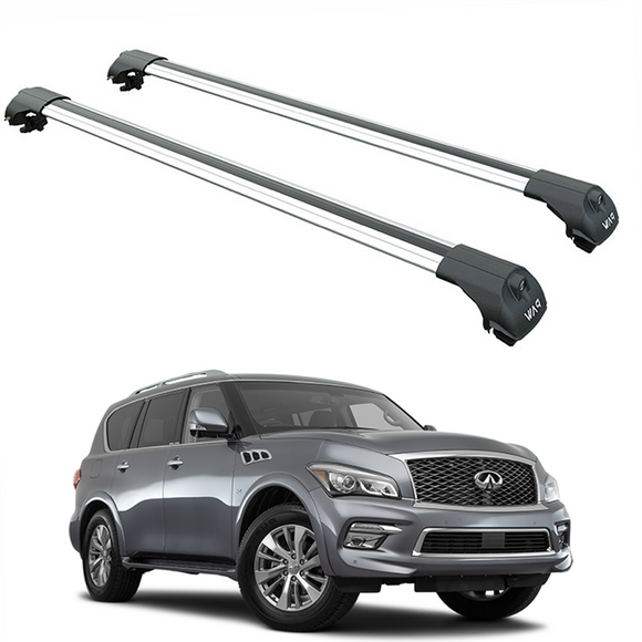For Infiniti QX80 (Z62) 2014-2024 Roof Rack System, Aluminium Cross Bar, Silver