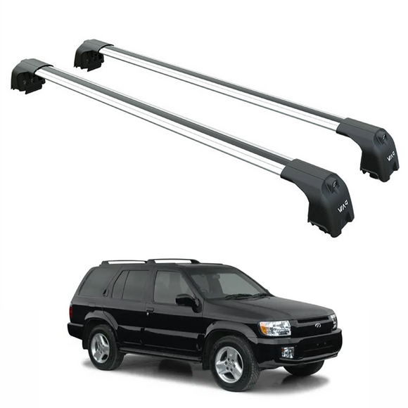 For Infiniti QX4 1997-2003 Roof Rack Cross Bars T Ray Slot Rail Silver