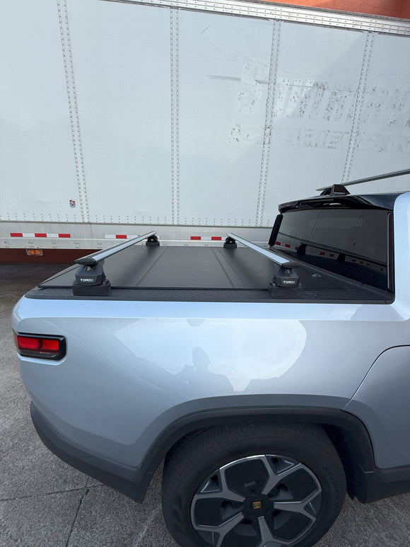 For Rivian R1T 2022-2025 Bed Rack Cross Bars Metal Bracket Alu Silver