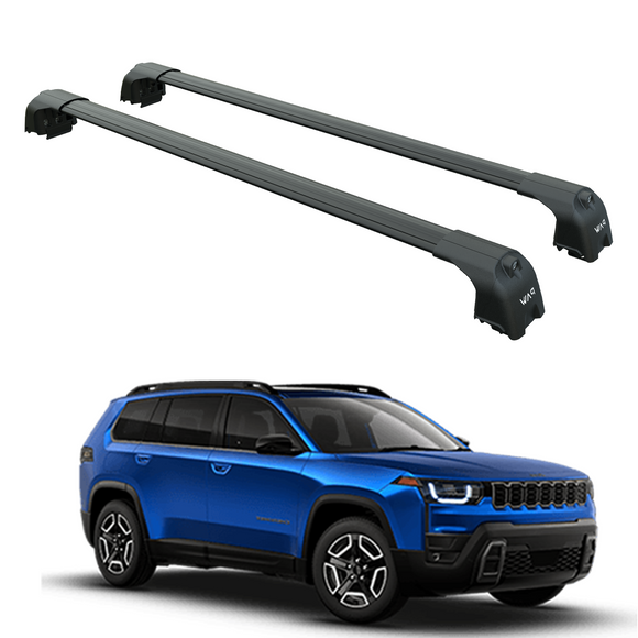 For Jeep Cherokee 2025- Up Roof Rack Cross Bars Flush Rails Black