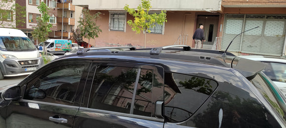 Für Jeep Compass 2007–2011 Dachträgersystem, Aluminium-Querstange, Metallhalterung, abschließbar, Silber