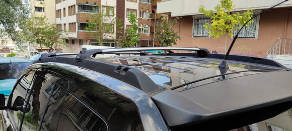 Für Jeep Compass 2007–2011 Dachträgersystem, Aluminium-Querstange, Metallhalterung, abschließbar, Silber