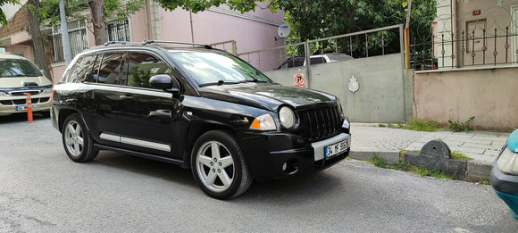 Für Jeep Compass 2007–2011 Dachträgersystem, Aluminium-Querstange, Metallhalterung, abschließbar, Silber