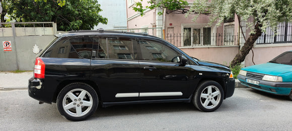 Für Jeep Compass 2007–2011 Dachträgersystem, Aluminium-Querstange, Metallhalterung, abschließbar, Silber