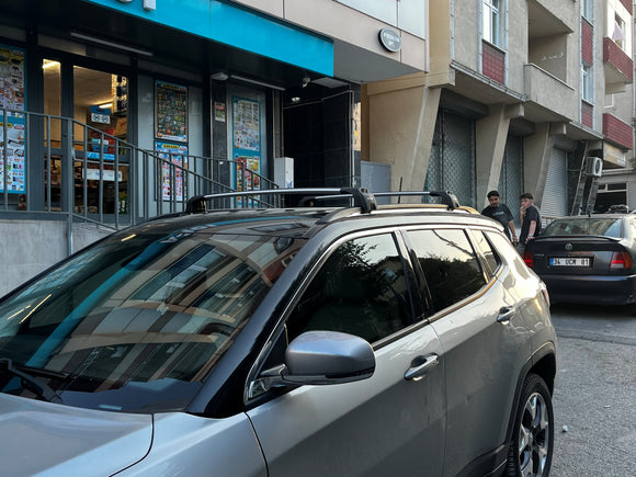 For Jeep Compass (2017-2026) Roof Rack Cross Bars Flush Rail, Silver