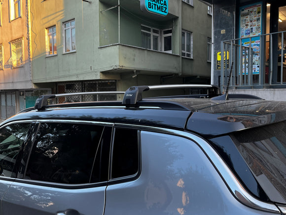 For Jeep Compass (2017-2026) Roof Rack Cross Bars Flush Rail, Silver