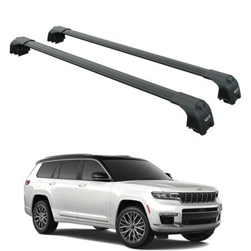 Für Jeep Grand Cherokee WL 2022-Up Dachträgersystem, Aluminium-Querstange, Metallhalterung, abschließbar, Schwarz