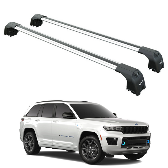 For Jeep Grand Cherokee WL (2022-2025) Roof Rack Cross Bars Flush Rail, Silver