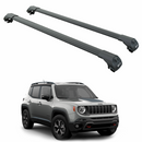 For Jeep Renegade (2015-2023) Roof Rack Cross Bars Raised Rail, Black-1