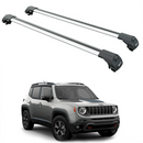 Für Jeep Renegade 2015-Up Dachträgersystem, Aluminium-Querstange, Metallhalterung, abschließbar, Silber-1
