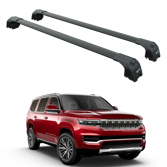 For Jeep Wagoneer (2021-2025) Roof Rack Cross Bars Flush Rail, Black