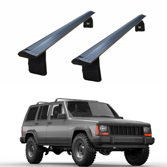 For Jeep Cherokee XJ 1984-2002 Roof Rack Cross Bars Rain Gutters Black