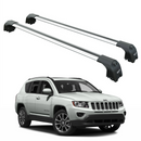 For Jeep Compass (2011-2017) Roof Rack Cross Bars Flush Rail, Silver-1